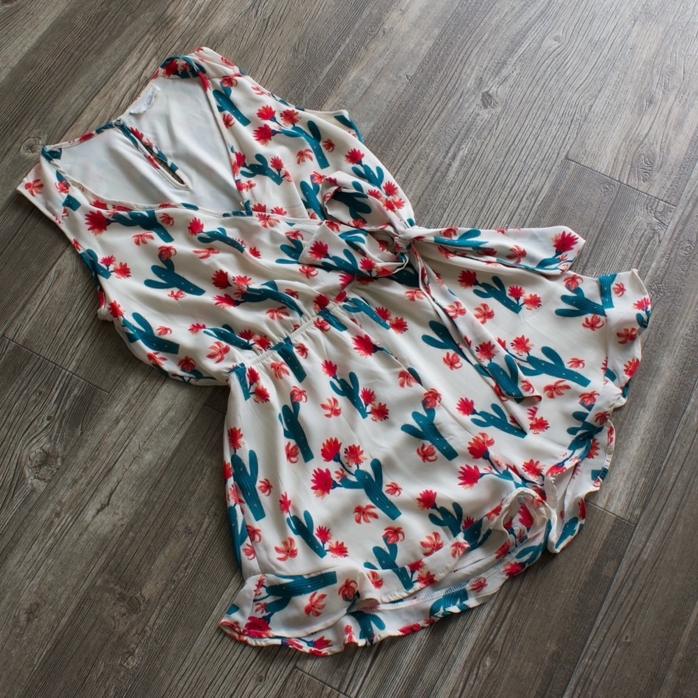 Southwestern Chic Cactus & Rose Romper